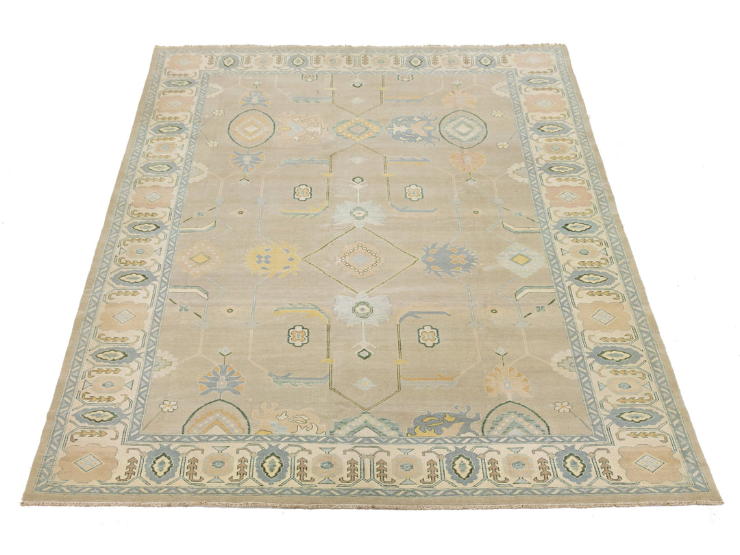 Modern Oushak Wool Rug 11 X 15