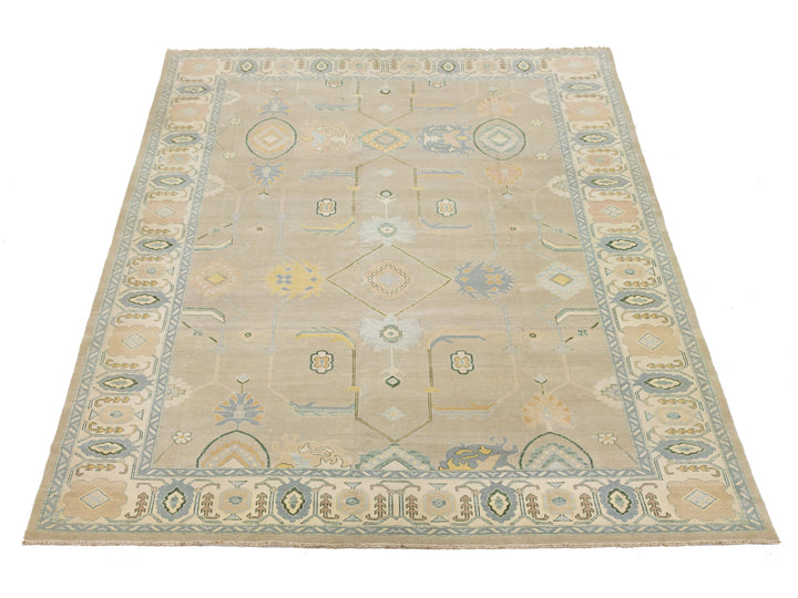 Modern Oushak Wool Rug 11 X 15