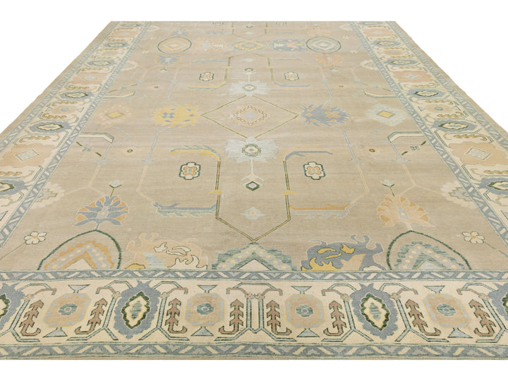 Modern Oushak Wool Rug 11 X 15