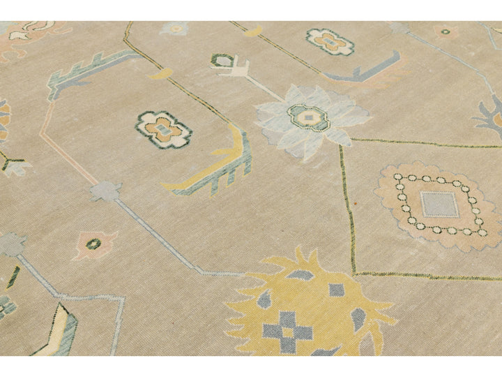 Modern Oushak Wool Rug 11 X 15