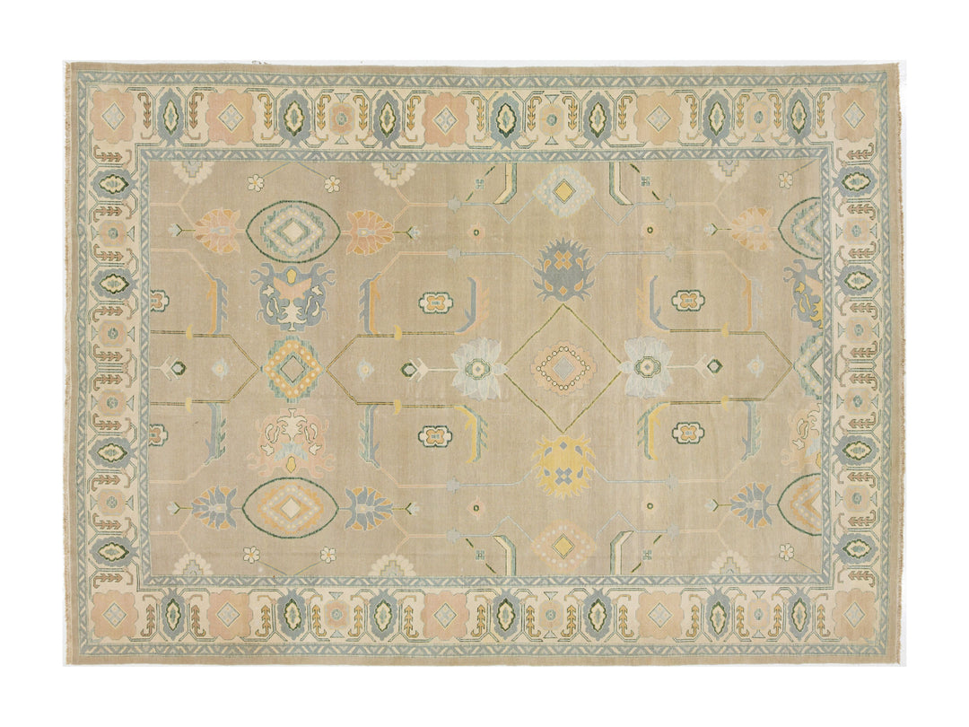 Modern Oushak Wool Rug 11 X 15