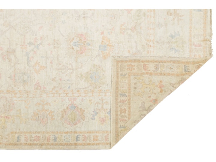 Modern Oushak Wool Rug 14 X 18