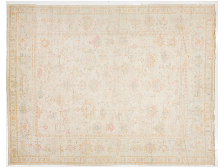 Modern Oushak Wool Rug 14 X 18