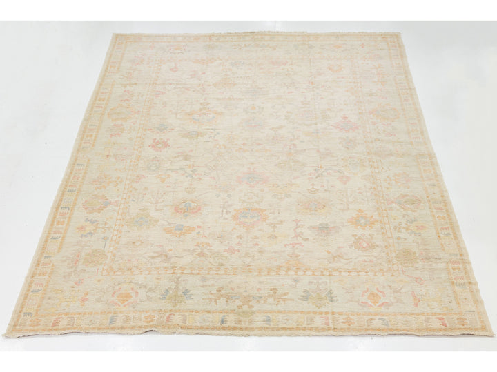 Modern Oushak Wool Rug 14 X 18