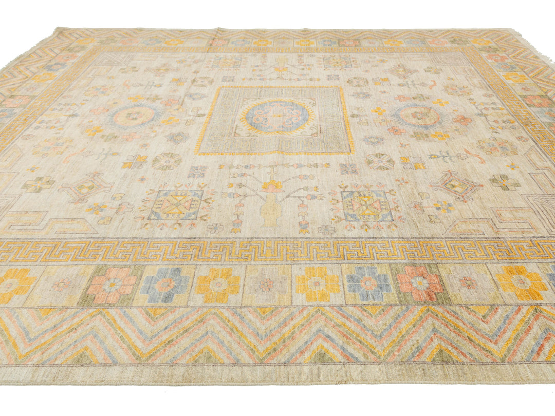 Modern Khotan Wool Rug 12 X 15