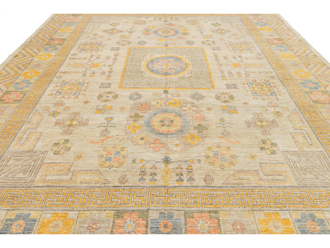 Modern Khotan Wool Rug 12 X 15