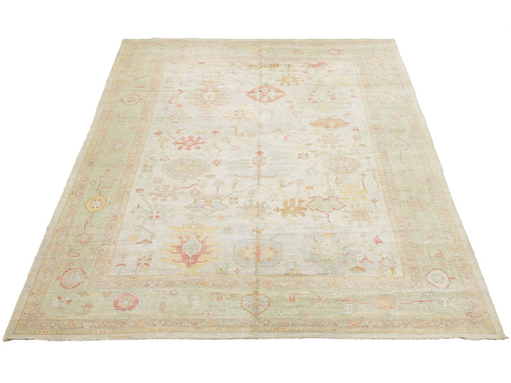 Modern Oushak Wool Rug 14 X 19
