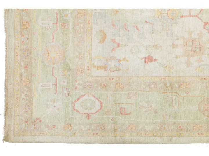 Modern Oushak Wool Rug 14 X 19