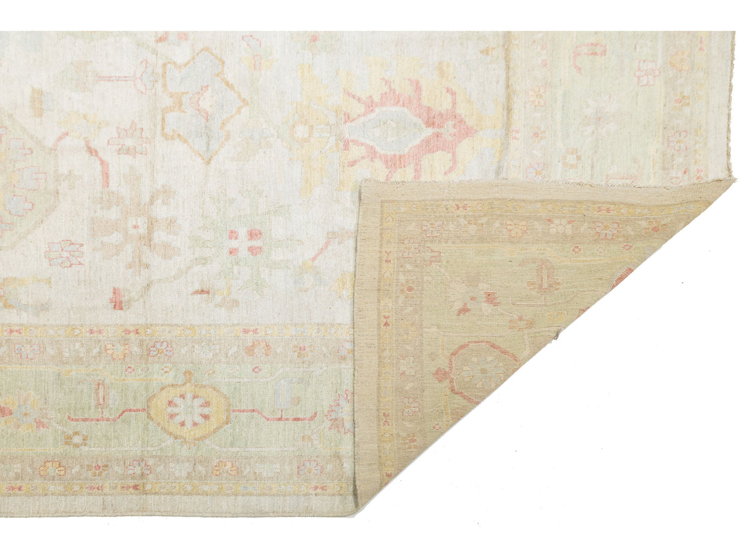 Modern Oushak Wool Rug 14 X 19