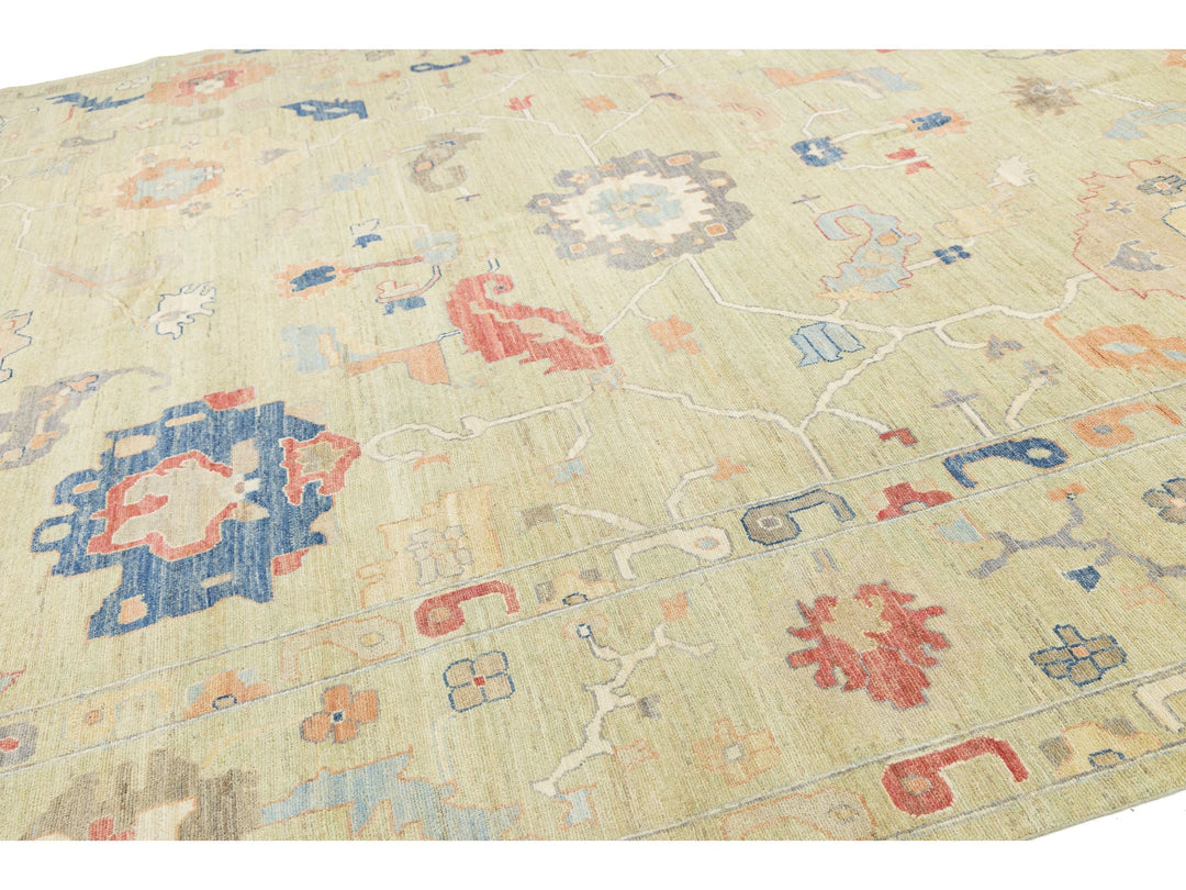 Modern Oushak Wool Rug 12 X 16