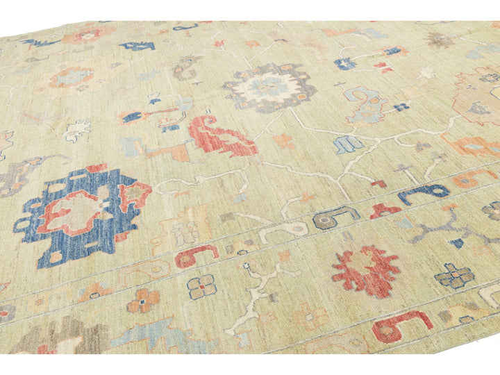 Modern Oushak Wool Rug 12 X 16