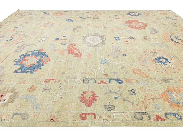 Modern Oushak Wool Rug 12 X 16