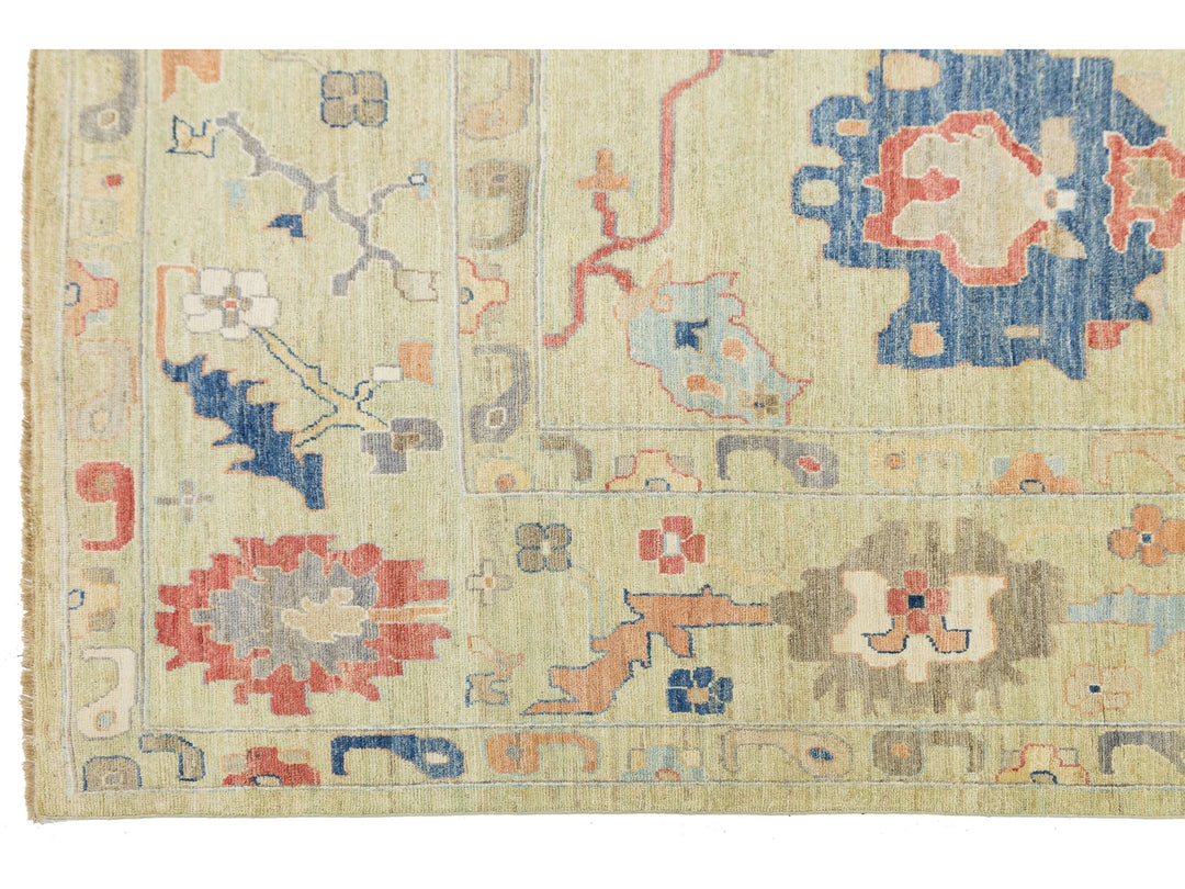 Modern Oushak Wool Rug 12 X 16