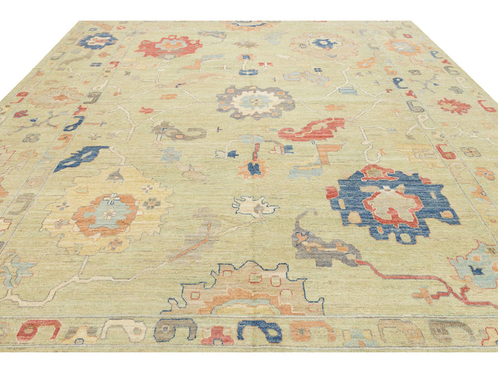 Modern Oushak Wool Rug 12 X 16