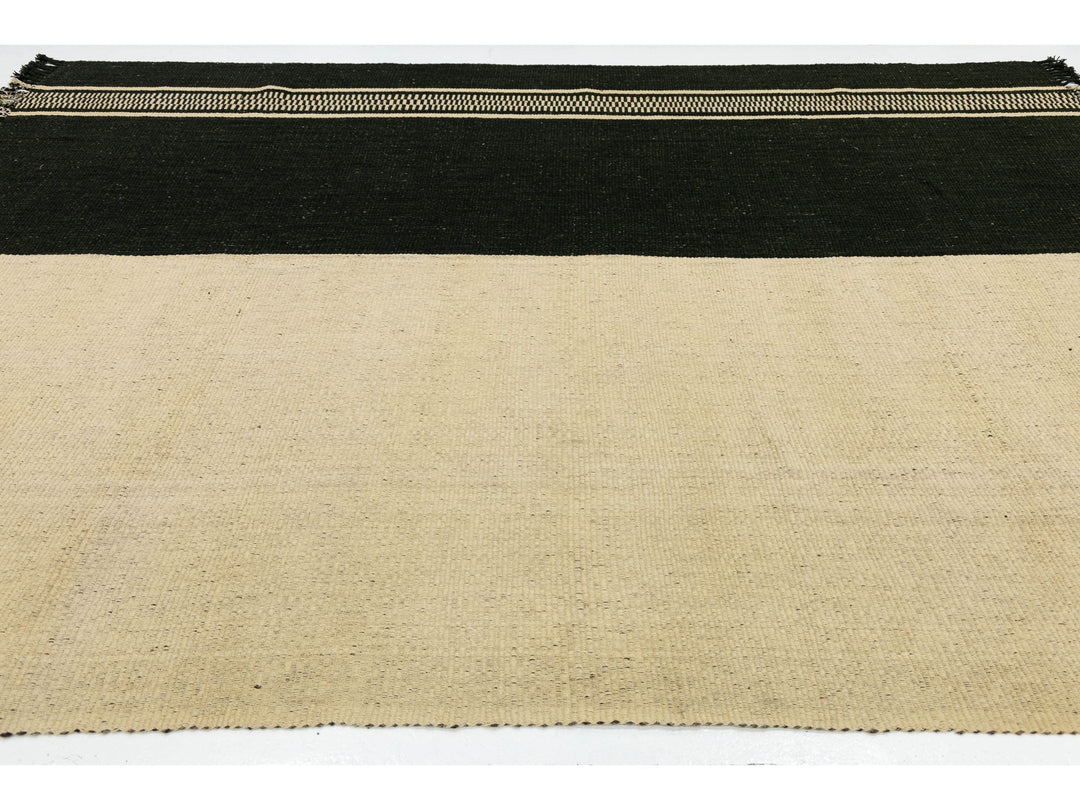 Modern Kilim Flatweave Wool Rug 9 X 13