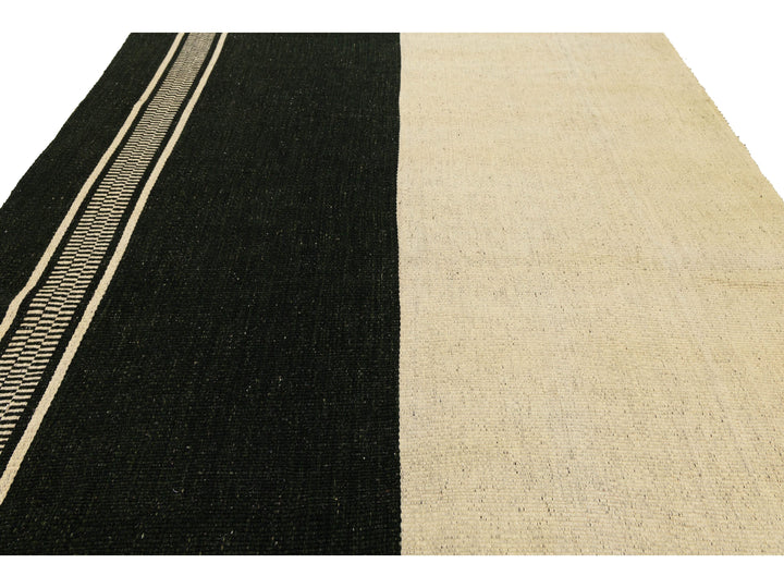 Modern Kilim Flatweave Wool Rug 9 X 13
