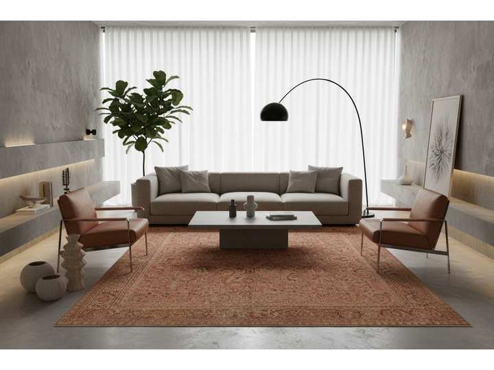 Antique Persian Mahal Wool Rug 9 X 12