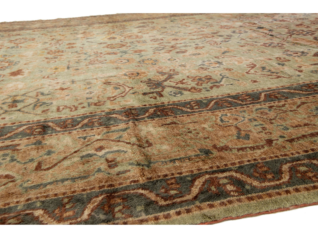 Antique Turkish Oushak Wool Rug 13 X 18