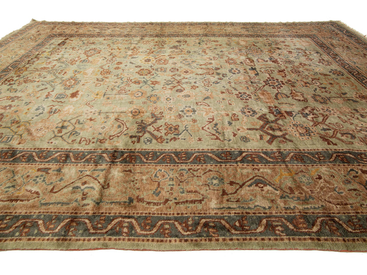 Antique Turkish Oushak Wool Rug 13 X 18