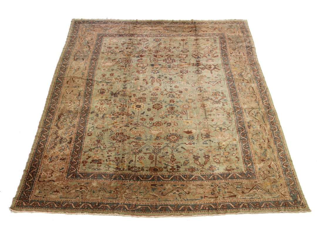 Antique Turkish Oushak Wool Rug 13 X 18