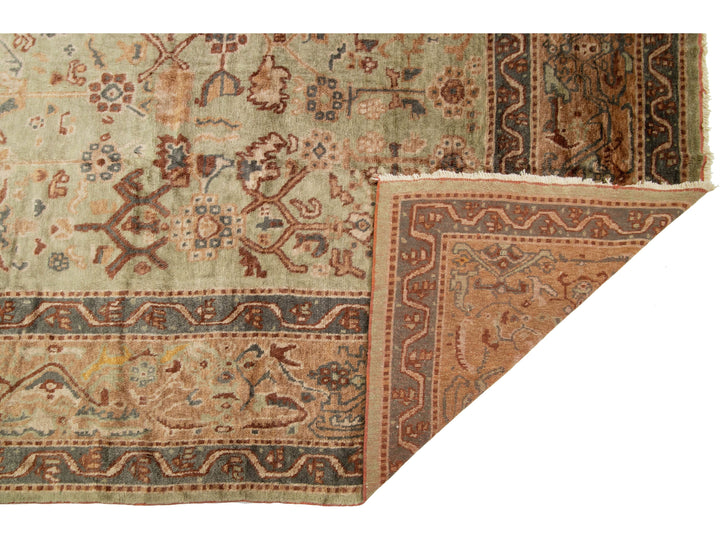 Antique Turkish Oushak Wool Rug 13 X 18