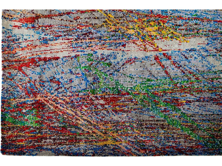 Modern Wool and Silk Rug 10 X 14