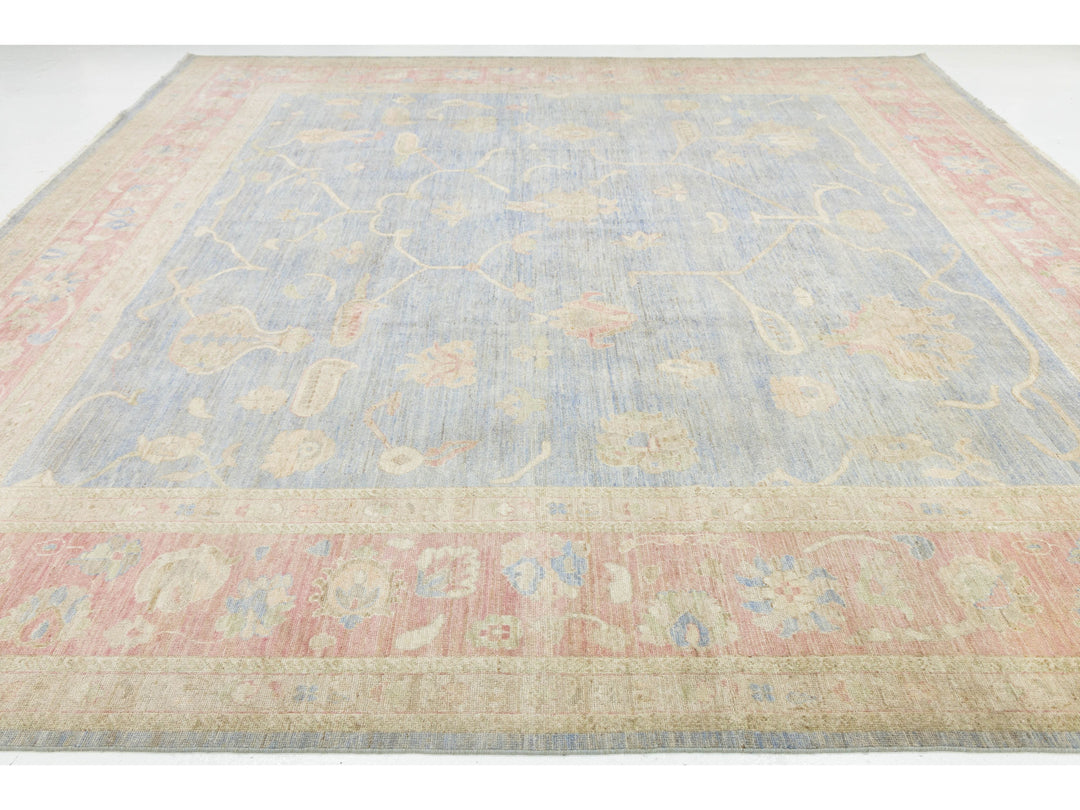 Modern Oushak Wool Rug 13 X 13