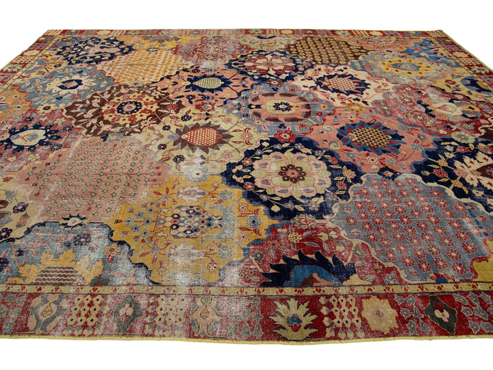 Antique Tabriz Wool Rug 10 X 13
