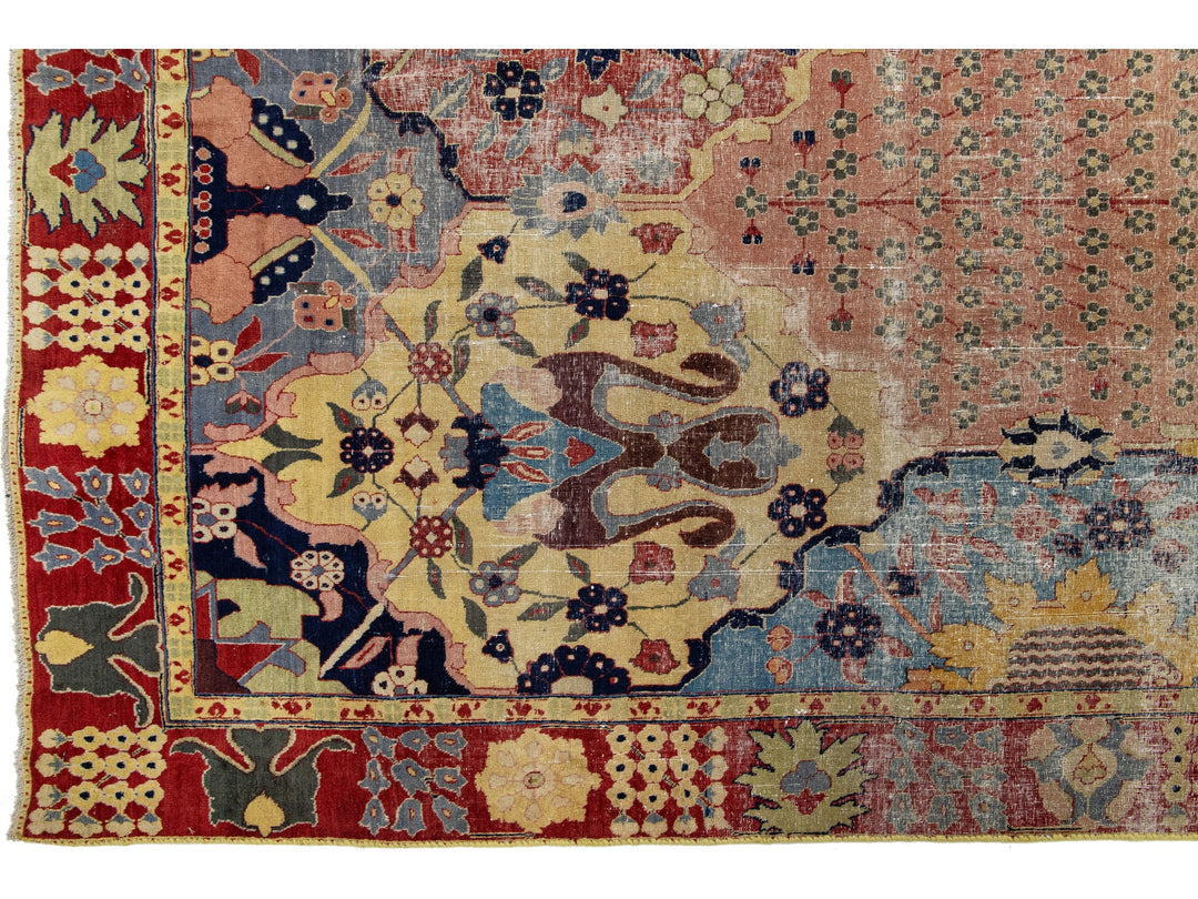 Antique Tabriz Wool Rug 10 X 13