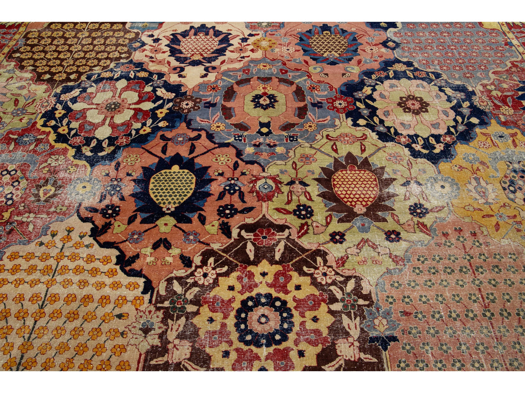 Antique Tabriz Wool Rug 10 X 13