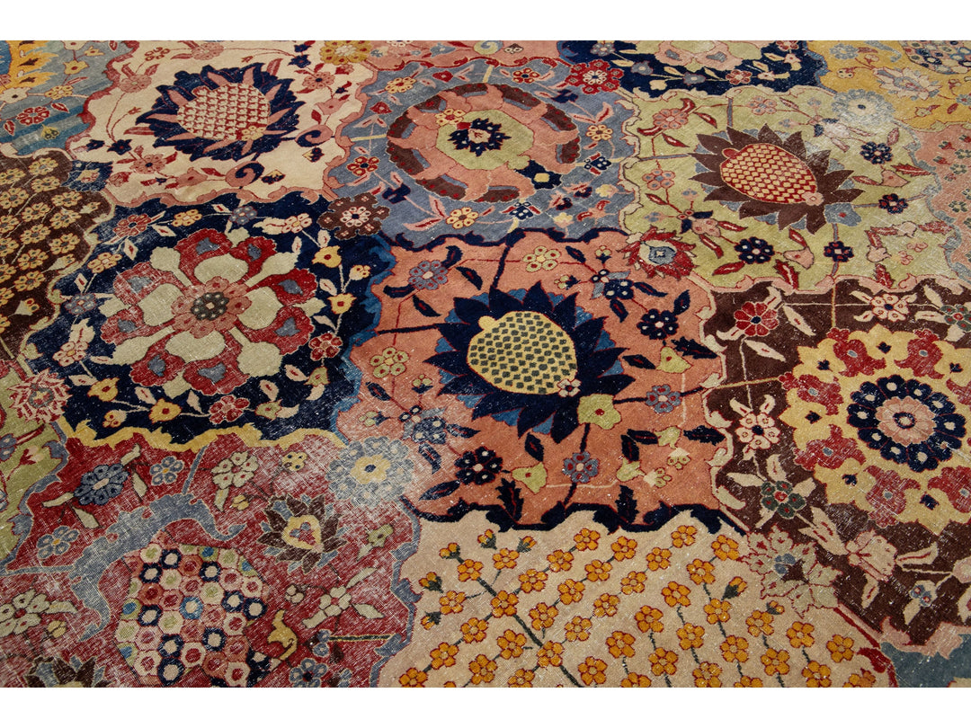 Antique Tabriz Wool Rug 10 X 13