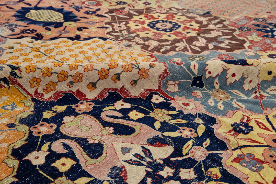 Antique Tabriz Wool Rug 10 X 13