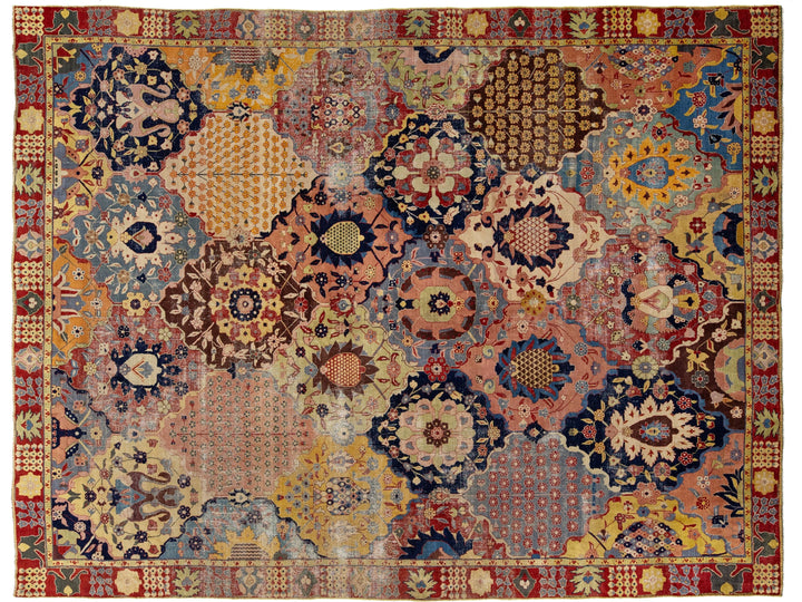 Antique Tabriz Wool Rug 10 X 13