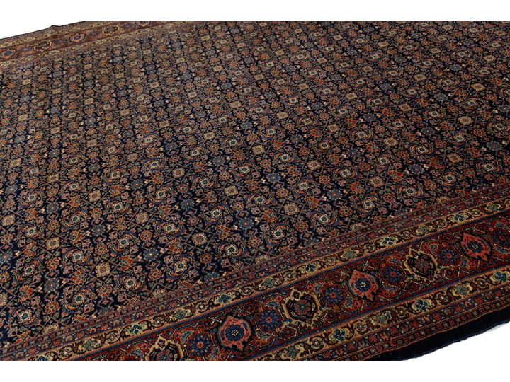 Antique Senneh Wool Rug 9 X 12