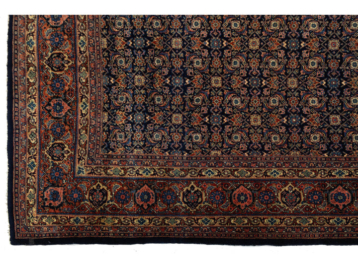 Antique Senneh Wool Rug 9 X 12