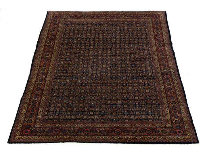 Antique Senneh Wool Rug 9 X 12
