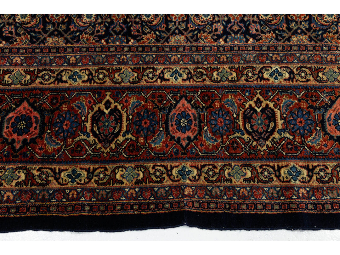 Antique Senneh Wool Rug 9 X 12