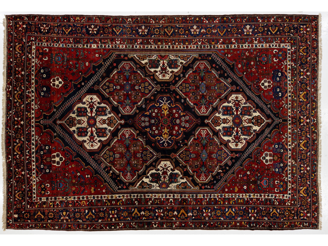 Antique Bakhtiari Wool Rug 13 X 18