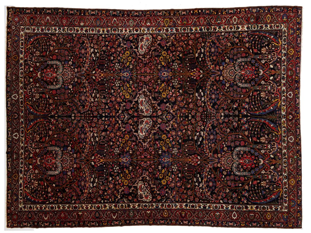 Antique Persian Bakhtiari Wool Rug 14 X 19