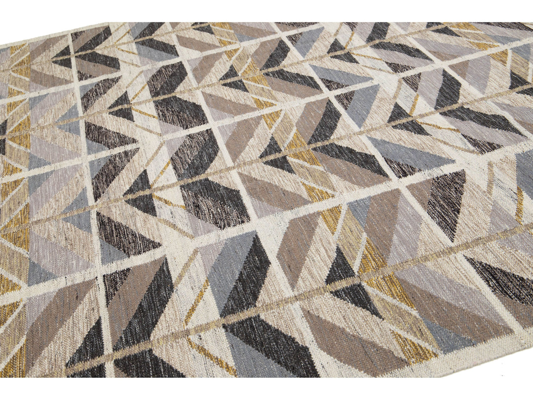 Modern Swedish Wool Rug 9 X 12