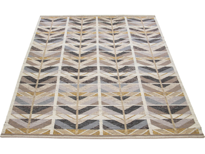 Modern Swedish Wool Rug 9 X 12
