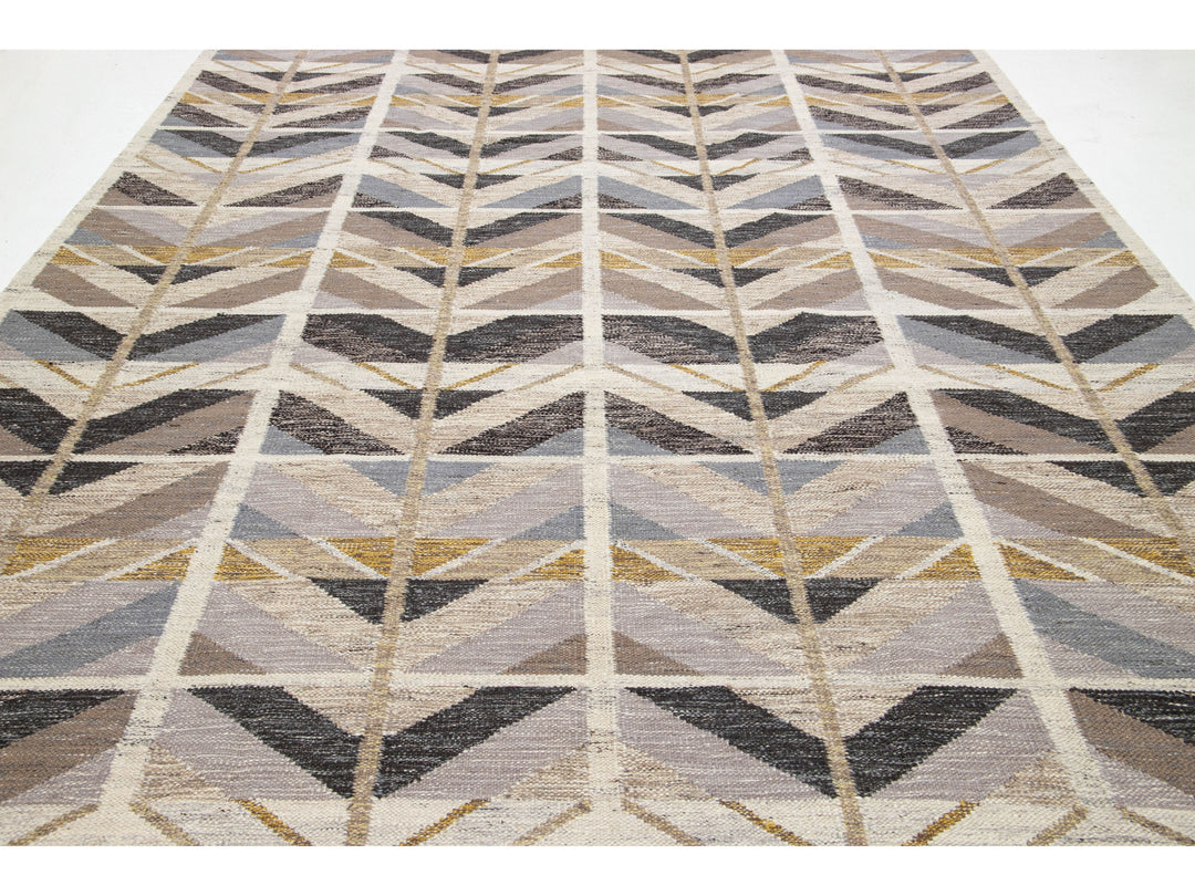 Modern Swedish Wool Rug 9 X 12