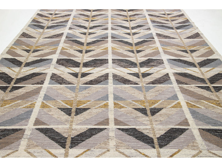 Modern Swedish Wool Rug 9 X 12