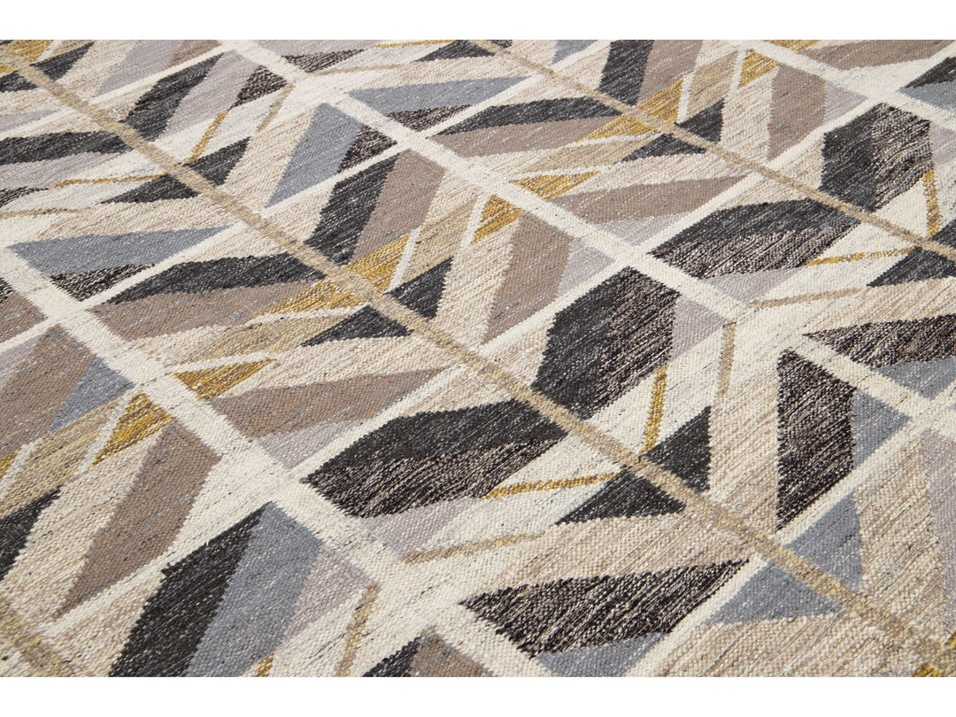 Modern Swedish Wool Rug 9 X 12