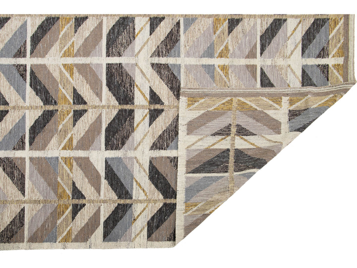Modern Swedish Wool Rug 9 X 12