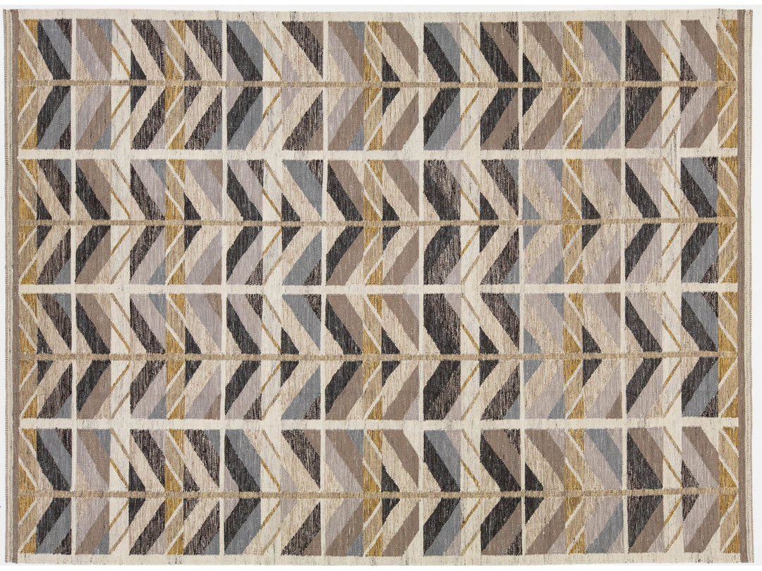 Modern Swedish Wool Rug 9 X 12