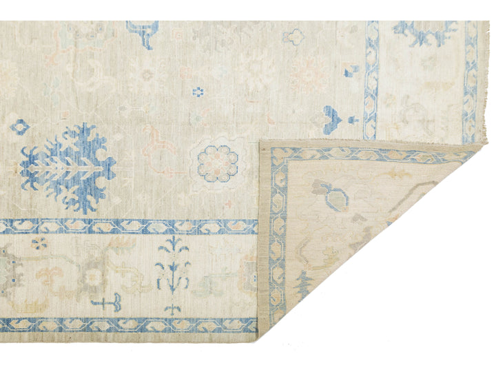 Modern Oushak Wool Rug 12 X 15