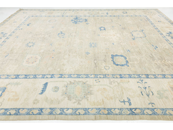 Modern Oushak Wool Rug 12 X 15