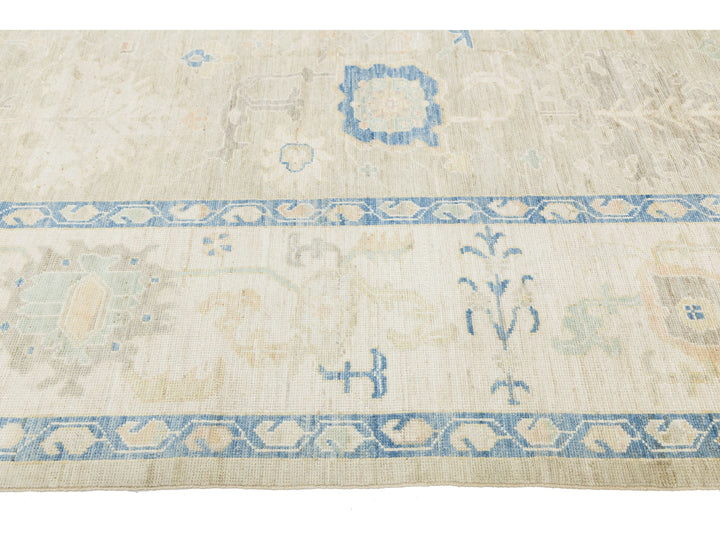 Modern Oushak Wool Rug 12 X 15