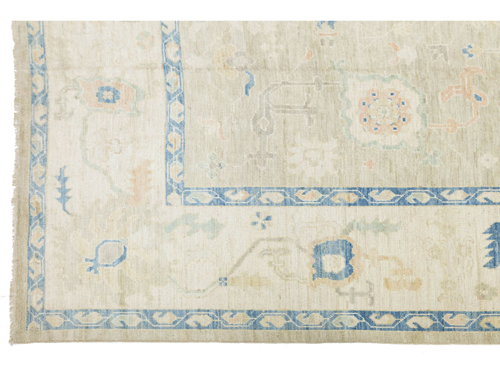 Modern Oushak Wool Rug 12 X 15
